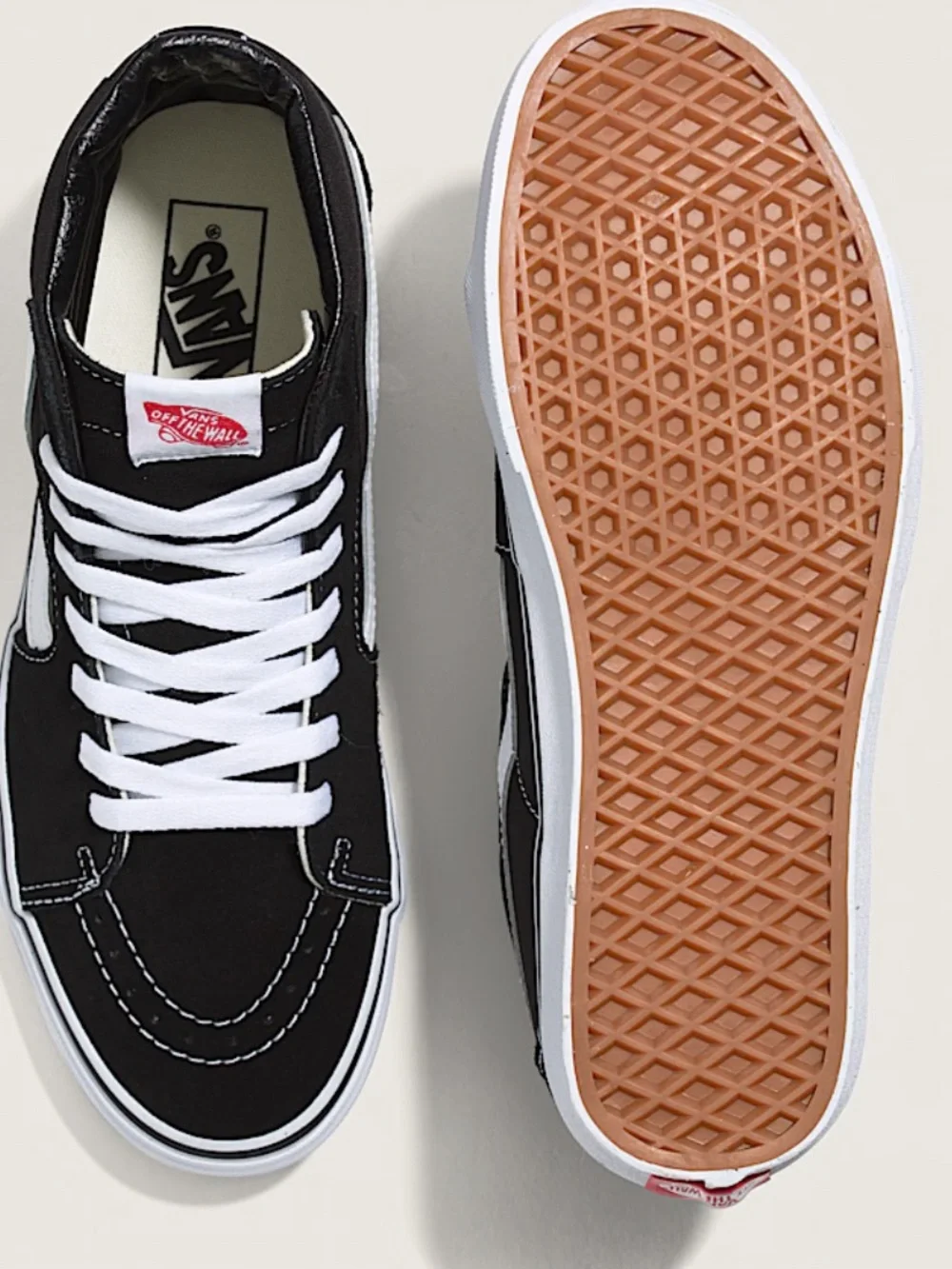 Vans Sk8-Hi High-Top Sneakers in Black and White Size 10